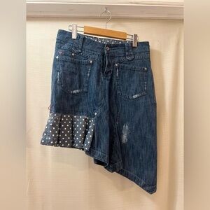 🔴 GSUS asymmetrical women’s skirt size small denim midi